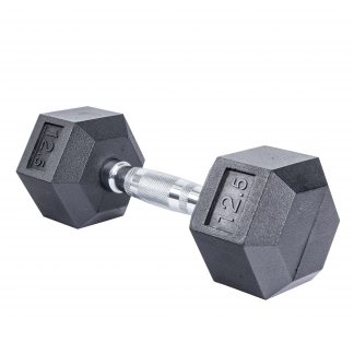 Dumbbell-Hex Rubber 12.5lb Premium