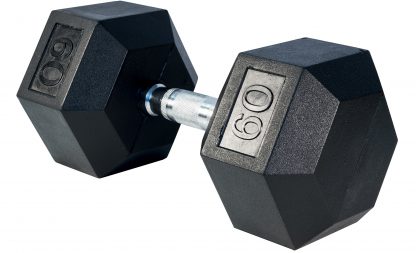 Dumbbell-Hex Rubber 60lb