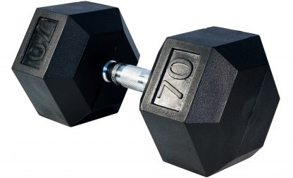 Dumbbell-Hex Rubber 70lb