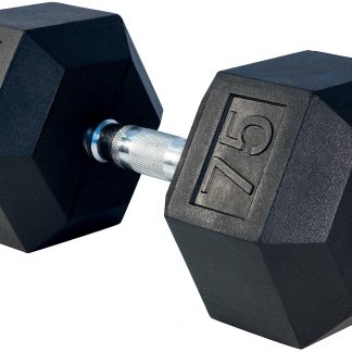 Dumbbell-Hex Rubber 75lb